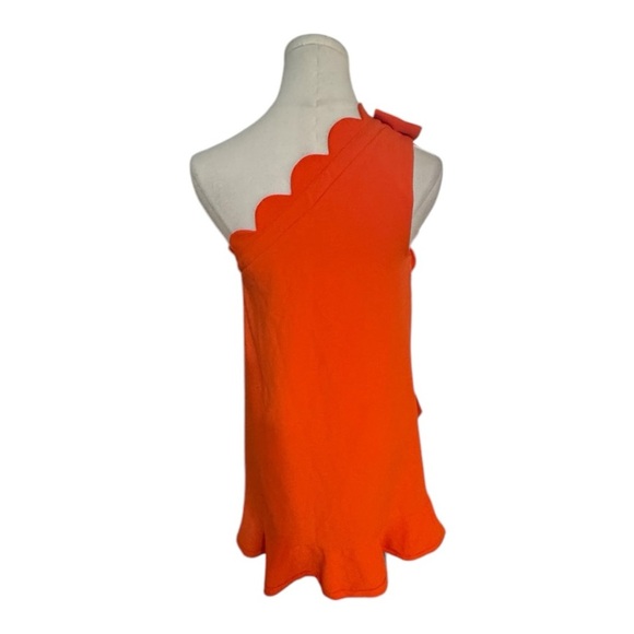 Orange One Shoulder Scallop Victoria Beckham X Target Calla Lily Ruffle Dress XS - Picture 9 of 16